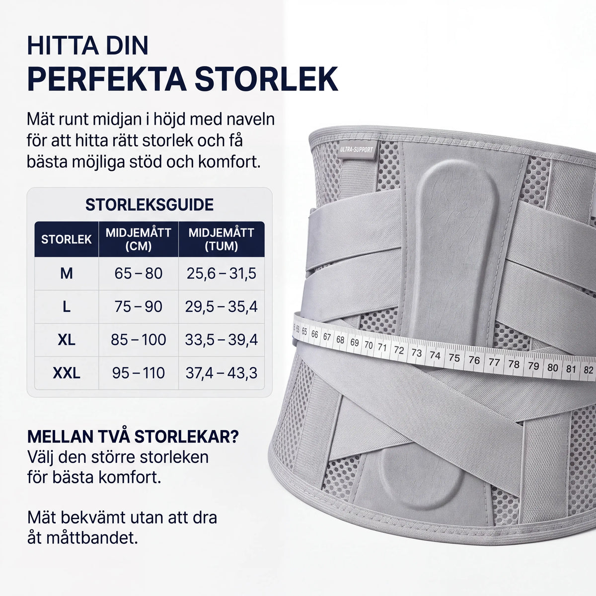 Mät en gång. Välj storlek med större trygghet.