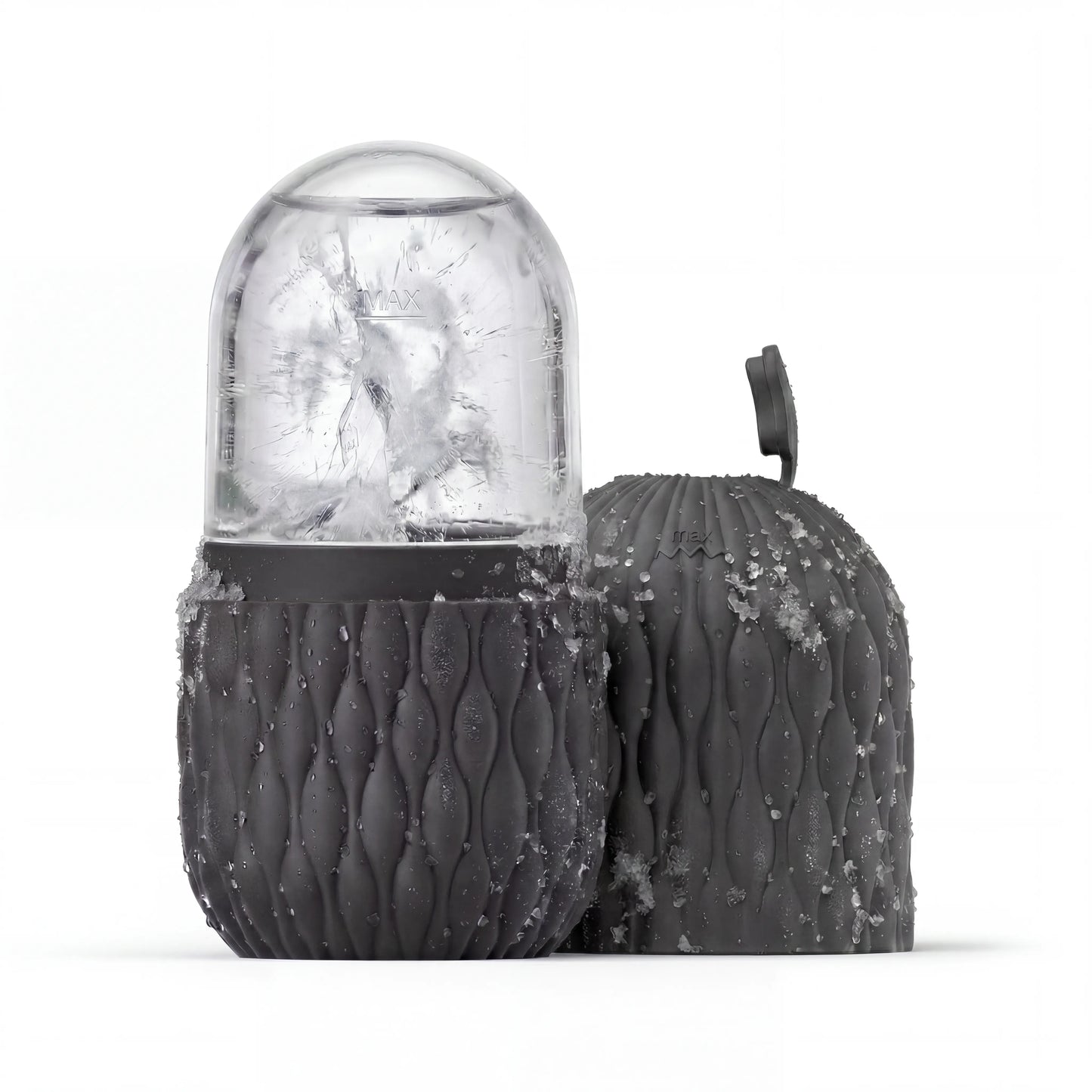 Velivor Glace Ice Roller in black with frozen ice chamber and textured silicone case