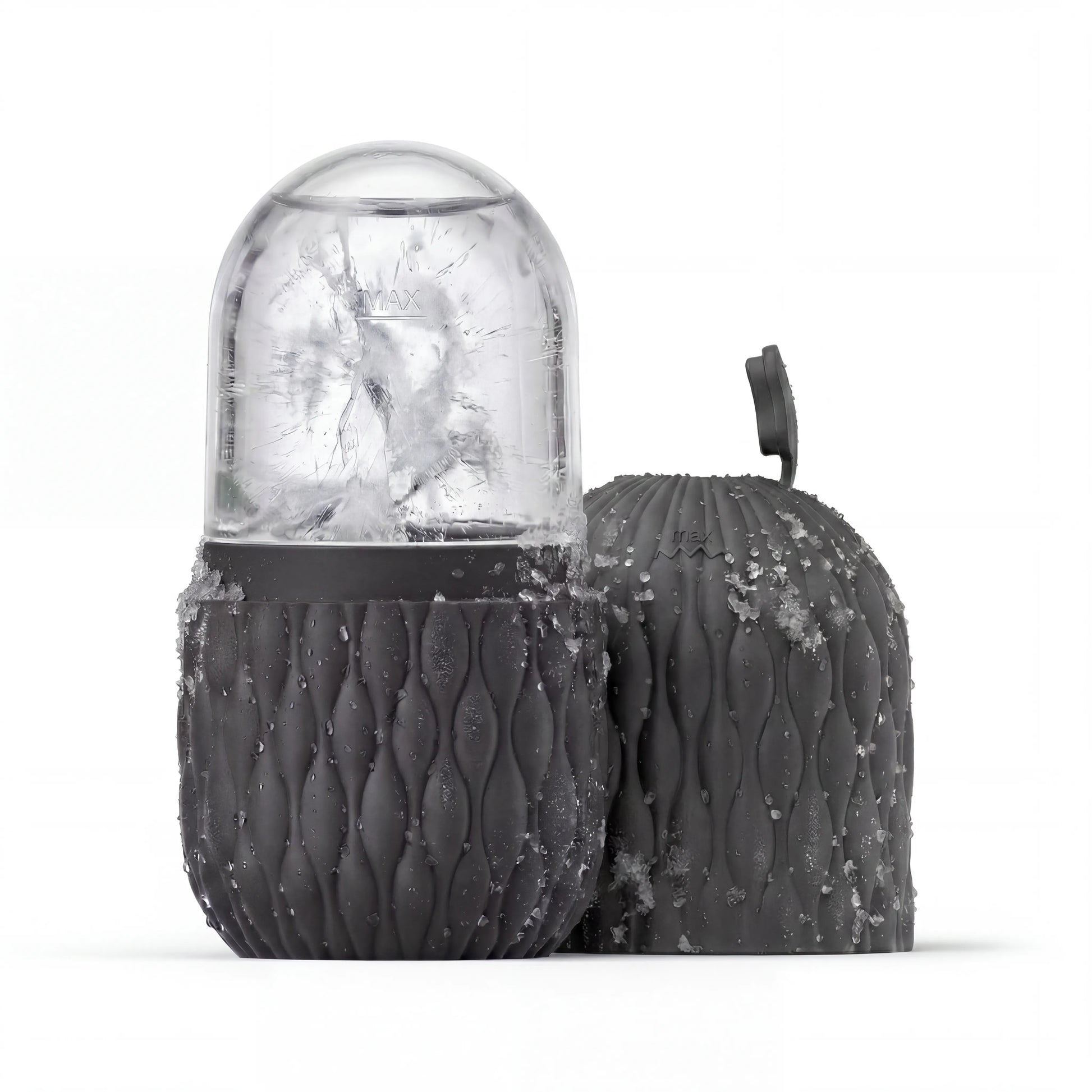 Velivor Glace Ice Roller in black with frozen ice chamber and textured silicone case