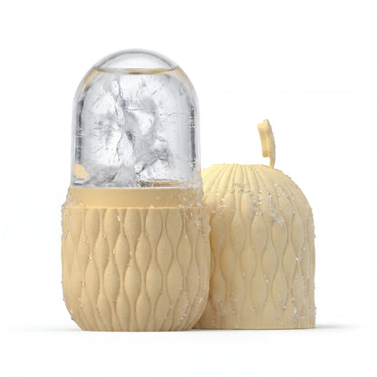 Velivor Glace Ice Roller in cream yellow with frozen ice chamber and textured silicone case