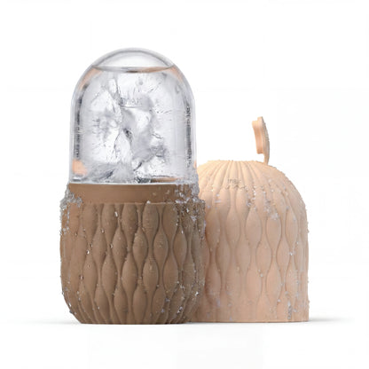 Velivor Glace Ice Roller in nude beige with frozen ice chamber and matching silicone case