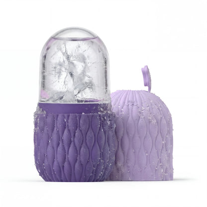 Velivor Glace Ice Roller in purple with frozen ice chamber and matching silicone case